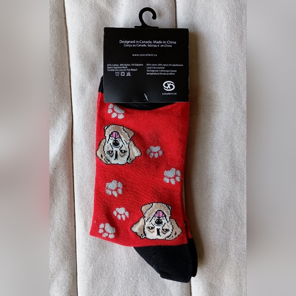 NWT Sock Society Red Dog Print Socks_7-12 - Picture 3 of 3